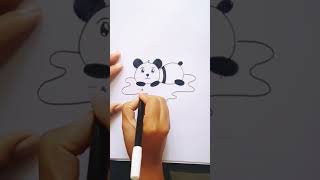 Menggambar panda lucu mudah dan cepat lonelbiey videoviral drawing menggambardanmewarnai [upl. by Seagrave]