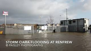 Renfrew Ferry Flooding During Storm Ciara [upl. by Wyly]