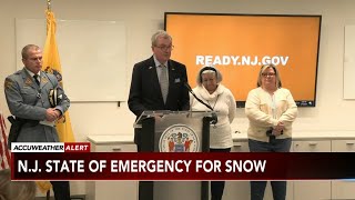 NJ snow Garden State braces for winter storm state of emergency remains in effect [upl. by Lauri]