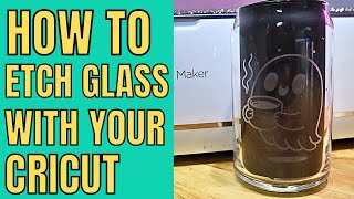 How to etch glass the easy way with your Cricut vinyl and armour etch cream beginner friendly [upl. by Kauppi600]