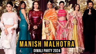 UNCUT  Manish Malhotra Diwali Party 2024  KajolRekhaShilpaAliaRiteishGeneliaShamitaAnanya [upl. by Joette290]