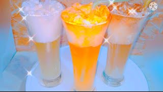 3 Types of floatorange float Coke float apple float by very easy tasty recipe [upl. by Lapides]