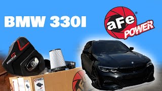 2023 BMW 330i Intake AFE  AWE Cat back exhaust system INCREDIBLE Inline 4 255 HP [upl. by Josee]