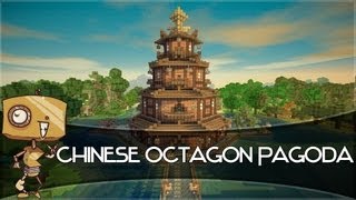 Minecraft Lets Build  a Chinese Octagon Pagoda Part 2 [upl. by Noraj]