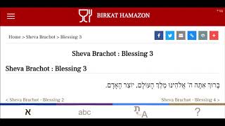 Sheva Brachot  שבע ברכות  Blessing 3  Bénédiction 3 [upl. by Lagas128]