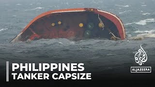 Philippines races to contain oil spill after tanker capsizes in Manila Bay [upl. by Avonasac281]