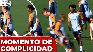 GÜLER y ENDRICK comparten este MOMENTO de COMPLICIDAD en el ENTRENAMIENTO del REAL MADRID [upl. by Lehcin]