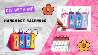 DIY Desk Calendar 2024 easy cardboardcraft albumring craft diy [upl. by Yenaiv]