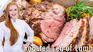 Garlic amp Herb Roasted Leg of Lamb  EASY Juicy amp Delicious Recipe [upl. by Gytle]