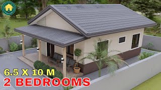 Simple House Design Idea with 2 Bedrooms [upl. by Ekenna]