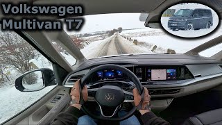 2023 Volkswagen Multivan T7 Long 20 TSI DSG  winter amp snow POV test drive [upl. by Nilerual]