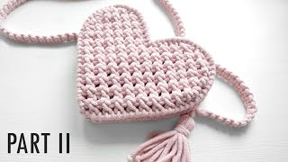 Makramowa torebka serce DIY tutorial Part 2  Macrame heart bag [upl. by Enenstein]