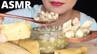 ASMR Spicy Pozole Verde and Sweet Tamales MEXICAN FOOD EATING SOUNDS MUKBANG [upl. by Nihahs929]