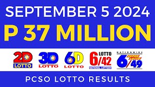 Lotto Result Today 9pm September 5 2024  PCSO Complete [upl. by Ayikal]