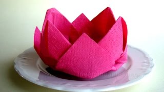 Servietten falten  Rose  Blüte  Blume  Einfache Osterdeko selber machen Origami [upl. by Joash828]