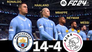 WHAT HAPPEN IF MESSI RONALDO MBAPPE NEYMAR PLAY TOGETHER ON MANCHESTER CITY VS AJAX [upl. by Martsen]