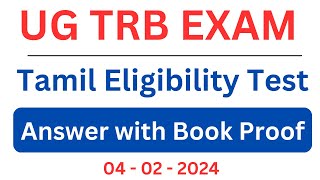 UG TRB  Tamil Eligibility Test key  04022024 [upl. by Adigun73]