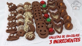 Galletas de chocolate de 3 ingredientes faciles y rapidas  sin huevo ni mantequilla [upl. by Schreck]