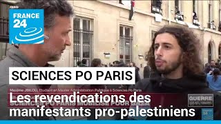 Mobilisation propalestinienne à Sciences Po Paris  les revendications des étudiants [upl. by Trevlac]