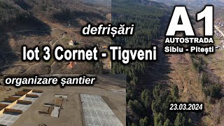 Autostrada A1 Sibiu Pitesti Lot 3 Cornet Tigveni  defrisari pregatire santier [upl. by Assela]