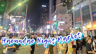 Haeundae Night Market Street Food At Haeundae Beach Busan South Korea [upl. by Hplodnar]