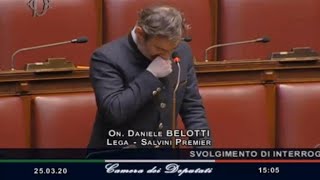 Belotti Lega commosso in Aula «A Bergamo non sappiamo dove mettere i morti Non ci fermeremo» [upl. by Nylirad444]