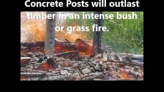 Concrete Fence Posts dont burn in grass fire [upl. by Yvonner59]