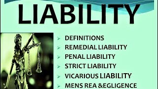 LIABILITY  KINDS OF LIABILITY JURISPRUDENCE [upl. by Goldberg]