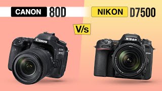 Nikon D7500 Vs Canon 80D  Comparison In Hindi [upl. by Ahseiyn]