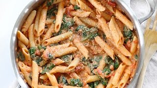 Creamy Tomato And Spinach Pasta [upl. by Berkly]