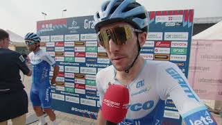 Simon Yates  Interview at the start  Gran Piemonte 2023 [upl. by Hareenum665]