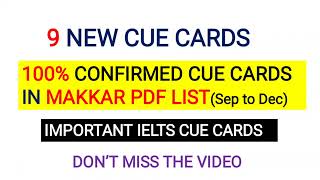 September To December 2023 New Cue cards  Makkar Ielts  Recently Asked Ielts Speaking Part 2 [upl. by Anisamoht441]