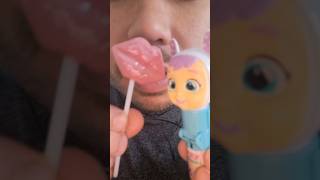 ASMR Cry Babies amp Lips Lollipop eating sounds mukbang youtubeshorts shorts [upl. by Anirbes]