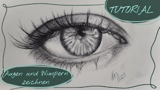 Augen und Wimpern realistisch zeichnen lernen mit Bleistift Tutorial [upl. by Metzgar745]