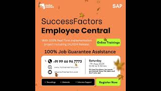 SAP Success Factors  Employee Central  rajeshsuccessfactors  Online Trainings  91 99 66 96 7773 [upl. by Mccreery948]