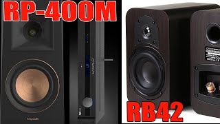 Sound Battle Micca RB42 vs Klipsch RP400M Bookshelf Speakers  Emotiva BasX TA1 integrated Amp [upl. by Safire]