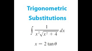 Integral 1x2 sqrtx24 Using Trigonometric Substitution Right Triangle Pythagorean Theorem [upl. by Tyler528]