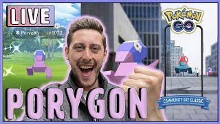 LIVE Shiny Porygon Pokemon GO Community Day Classic Game [upl. by Relyhs]