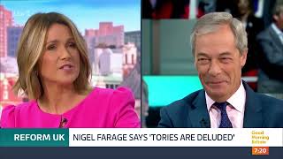 Nigel Farage grilled and takes on GMB presenters 02Oct24 [upl. by Bronk253]