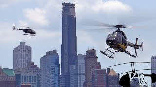 Bell 407 helicopters at Downtown Manhattan Heliport NY [upl. by Alleram]