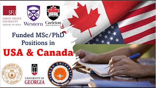 Funded MScPhD Positions in USA amp Canada [upl. by Maher]