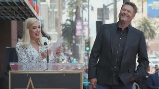 Watch Gwen Stefanis Tribute to Blake Shelton at Walk of Fame Ceremony [upl. by Aynod133]