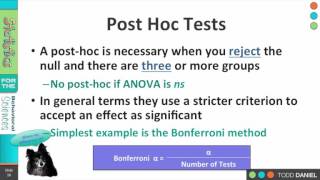 123 ANOVA Post Hoc Tests [upl. by Lyrad]