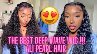 THE BEST HD MELT ON THIS DEEP WAVE WIG 😍😲  ALI PEARL HAIR  Prep and install [upl. by Ellennahs]