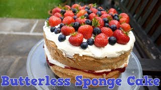 Butterless Sponge Cake Recipe  Yum It [upl. by Acherman]