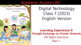 Digital Technology  Class 7 2023  English Version  Chapter1  Part1  All Table Solution [upl. by Newmark80]