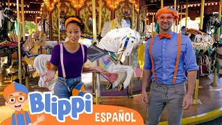 Blippi y Meekah en el parque de diversiones  Blippi Español  Videos educativos para niños [upl. by Rushing]