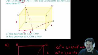 FUVEST  Geometria  No paralelepípedo reto retângulo mostrado na figura [upl. by Rett]