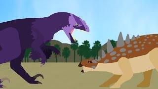 Dinosaurs Cartoons Battles Utahraptor vs Gastonia  DinoMania [upl. by Miarhpe]