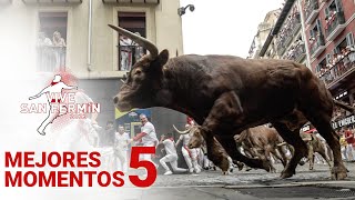 MEJORES MOMENTOS del QUINTO ENCIERRO de San Fermín  Toros de Núñez del Cuvillo [upl. by Rabjohn]